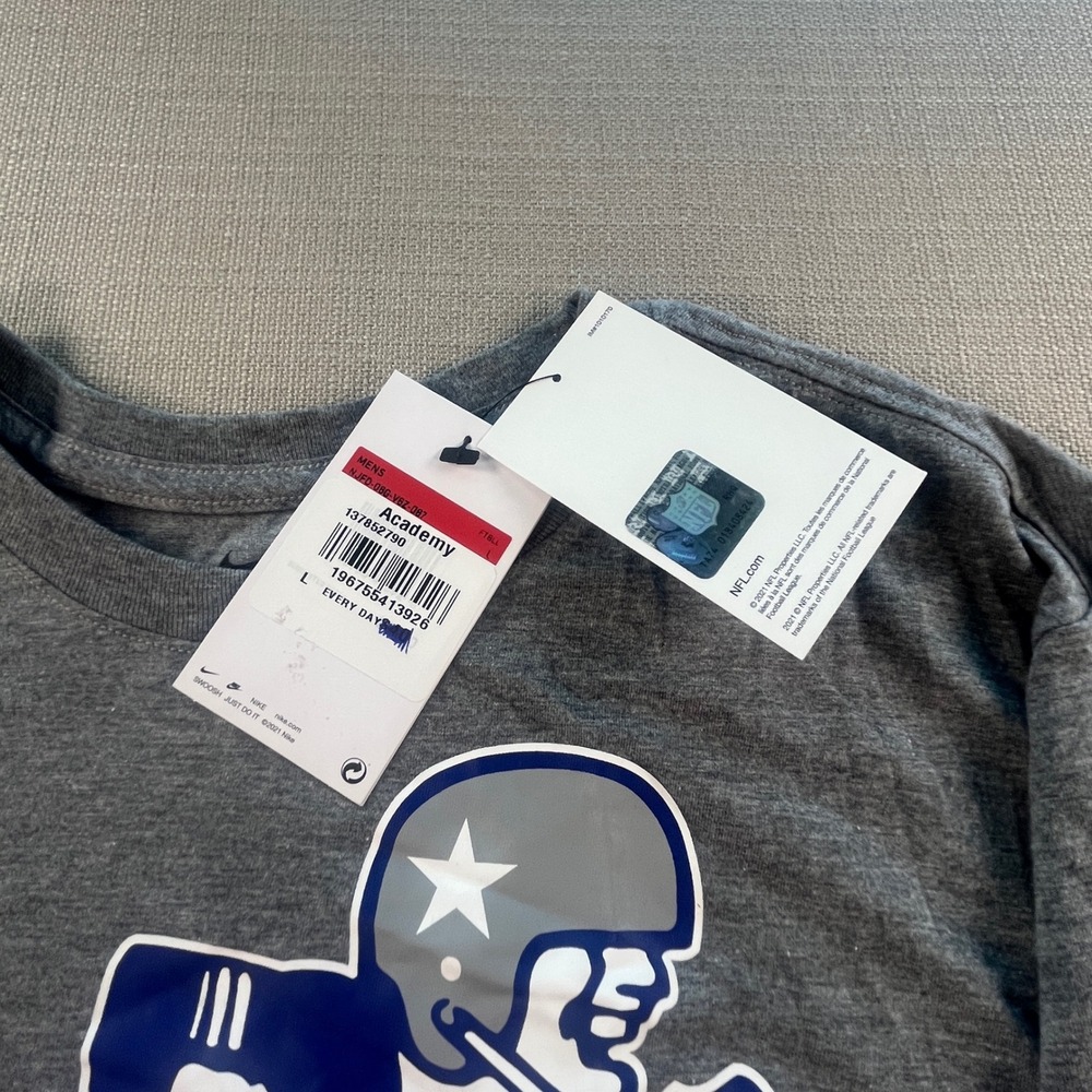 Nike NFL Dallas Cowboys Mens Grey Retro Graphic T-Shirt NJFD-06G L NWT Texas - Picture 5 of 12